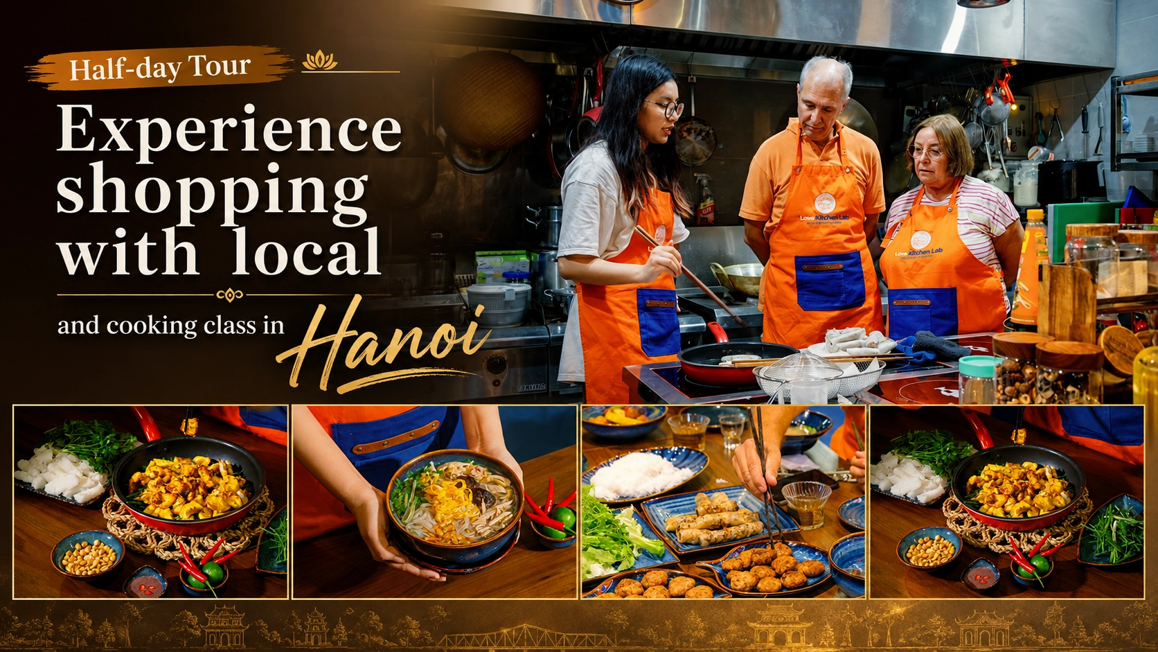 Half-day Tour | Experience shopping with local and cooking class in Hanoi